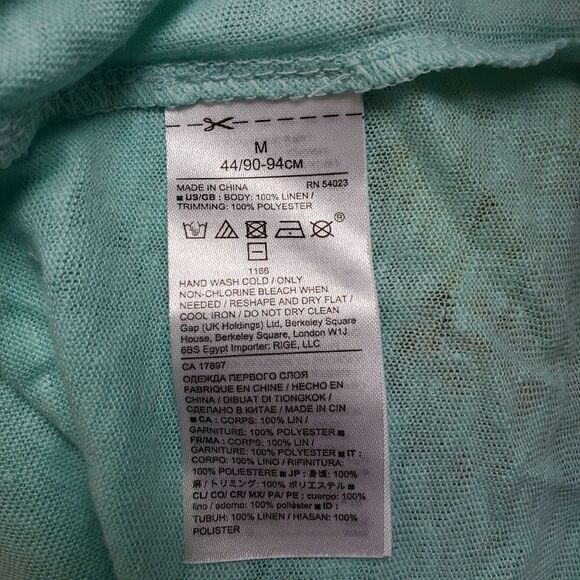 Banana republic light blue linen top short sleeve - Picture 6 of 7